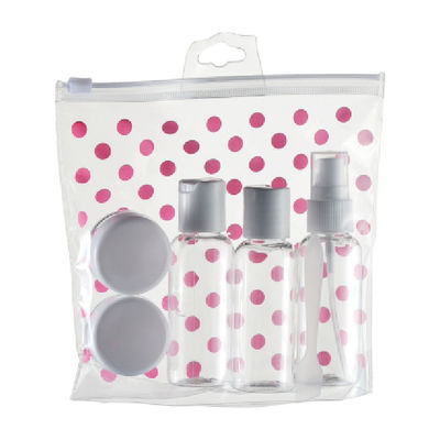 7pcs PET 병 PP 캡 PS 잔 펌프 스프레이어 항공기 변형을 위한 여행 키트