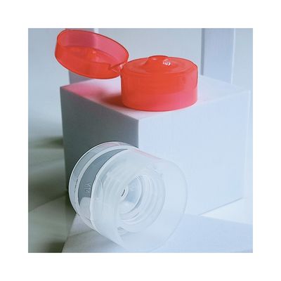 병 22mm 투명 실린더형 이중 벽 플라스틱 플립 캡