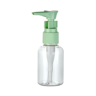 여행 사이즈 20/410 클립 펌프와 함께 50ml PET 둥근 병 투명한 재료로 만들어졌습니다